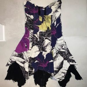 Free People Strapless Asymmetrical Hem Dress